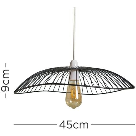 Vella Wavy Umbrella Design Black Wire Ceiling Pendant Light Shade