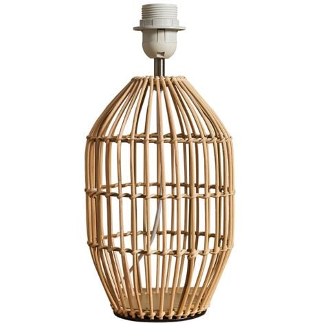 Hollins Contemporary Natural Rattan Cylinder Table Lamp Base