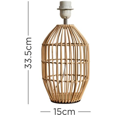 Hollins Contemporary Natural Rattan Cylinder Table Lamp Base