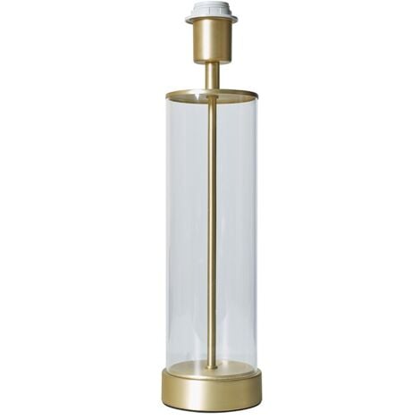 Balan Contemporary Matt Gold and Clear Tube Table Lamp Base
