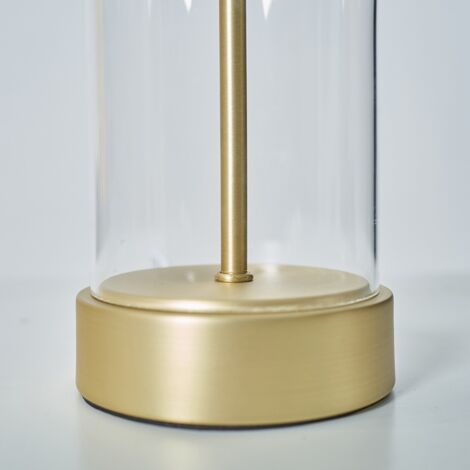 Balan Contemporary Matt Gold and Clear Tube Table Lamp Base