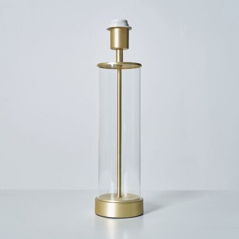 Balan Contemporary Matt Gold and Clear Tube Table Lamp Base