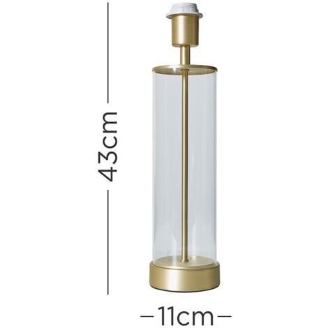 Balan Contemporary Matt Gold and Clear Tube Table Lamp Base