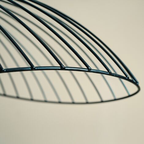 Covelas Wavy Wire Design Easy Fit Ceiling Pendant Light Shade In Black Metal Finish