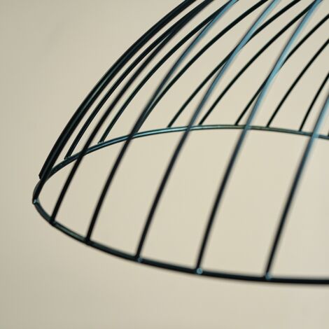 Covelas Wavy Wire Design Easy Fit Ceiling Pendant Light Shade In Black Metal Finish