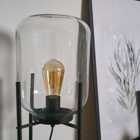 Glass base floor store lamp