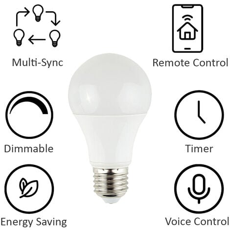 7W LED Smart Light Bulbs BC B22 / ES E27 Cap Dimmable Cool / Warm  Temperature - E27 - Pack