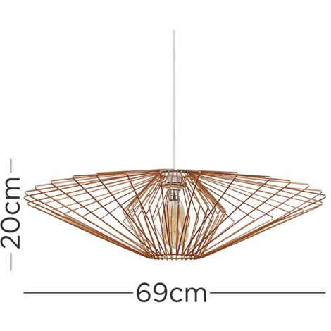 Sinat Geometric Design Copper Wire Basket Cage Ceiling Pendant Light Shade