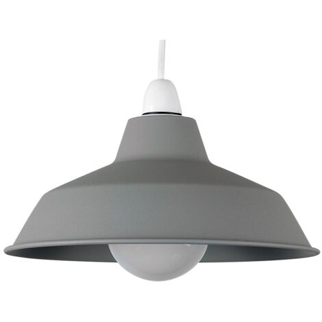Colby Retro Style Cement Stone Effect Metal Reflector Ceiling Pendant Light Shade