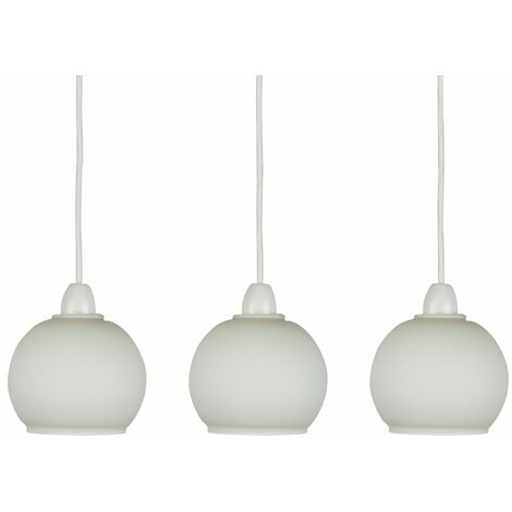 Set Of 3 Traditional Frosted Glass, Small Pendant Lamp Shades Uk
