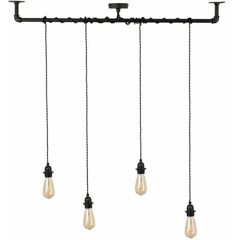Steam Punk Ceiling Pipe Pendant Lights Lounge - No Bulbs