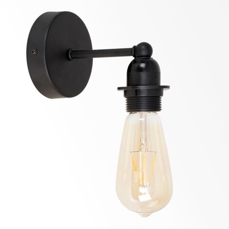 Cambourne Industrial Style Satin Black Pipework Single Wall Light