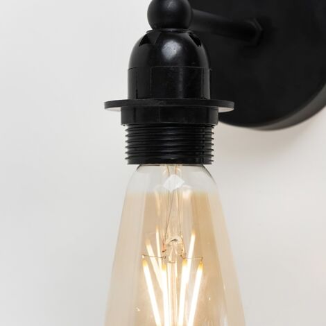 Cambourne Industrial Style Satin Black Pipework Single Wall Light