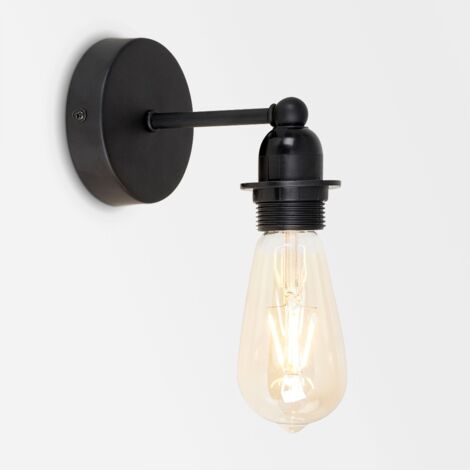 Cambourne Industrial Style Satin Black Pipework Single Wall Light