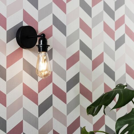 Cambourne Industrial Style Satin Black Pipework Single Wall Light