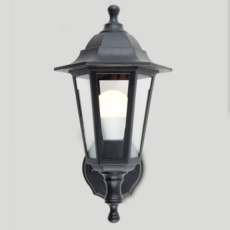 Mayfair Black Traditional Wired Outdoor Security Lantern Wall Light