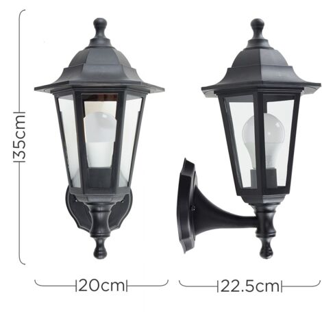 Mayfair Black Traditional Wired Outdoor Security Lantern Wall Light
