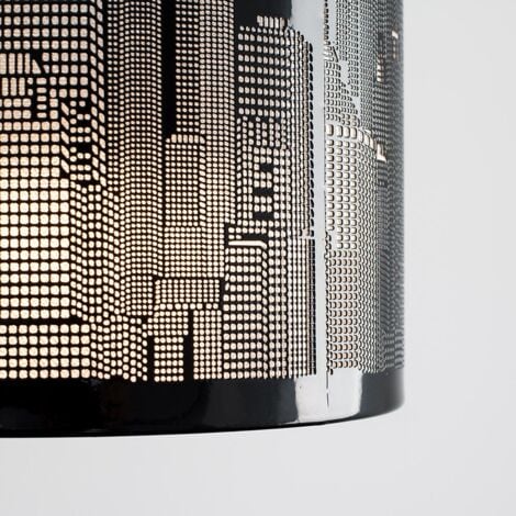 Modern Gloss Black New York Skyline Ceiling Pendant Shade