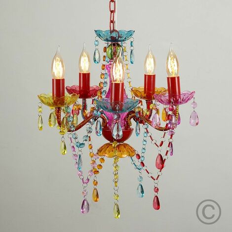 Gypsy Multi Coloured 5 Way Marie, Multi Coloured Ceiling Light