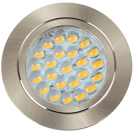Brushed Chrome 12V LED Caravan/Boat/Cabin Downlight 6000K Cool White