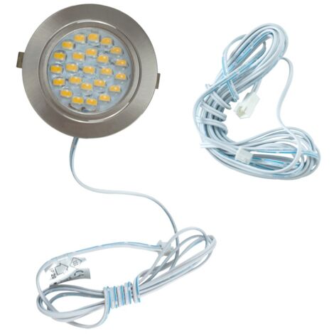 Brushed Chrome 12V LED Caravan/Boat/Cabin Downlight 6000K Cool White