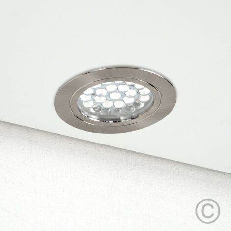 Brushed Chrome 12V LED Caravan/Boat/Cabin Downlight 6000K Cool White