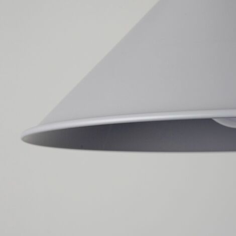 Waywell Retro Style Metal Ceiling Pendant Light Shade In Gloss Grey Finish