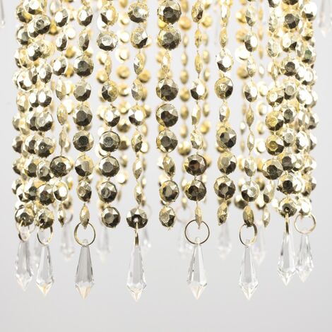 Modern Decorative Gold Jewel Acrylic Bead Ceiling Pendant Light Shade