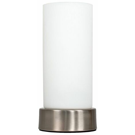 Chrome White Frosted Glass Table Lamp, Table Lamp Frosted Glass White