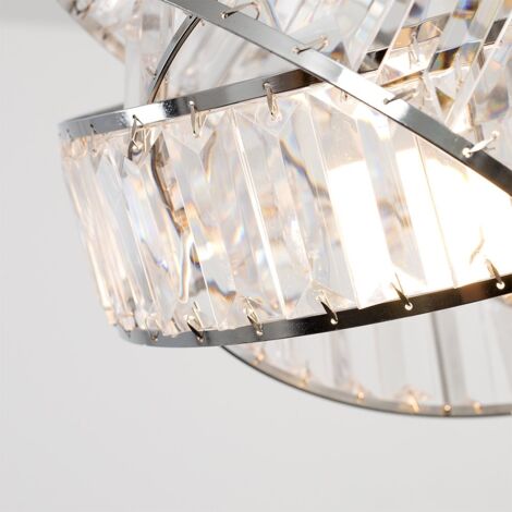 Acrylic Jewel Rings Ceiling Pendant Light Shade - Clear - Including LED Bulb