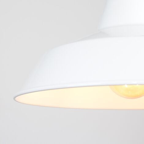 Colby Retro Style Gloss White Metal Reflector Ceiling Pendant Light Shade