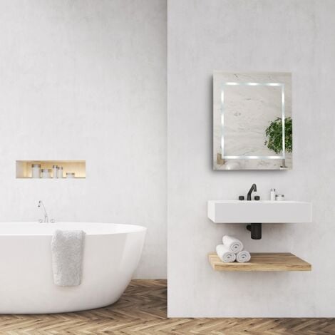 Mirror IP44 Bathroom Battery Operated Integrated Cool White LED Mirror Light