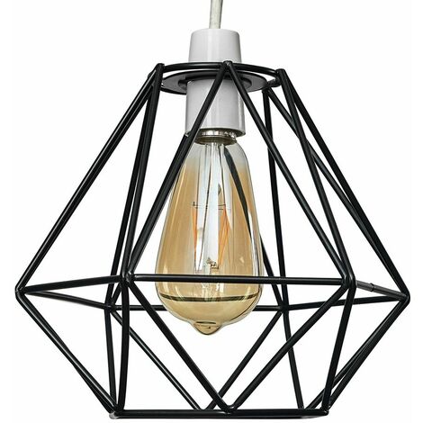 Industrial Ceiling Pendant Light Shade Lampshade - Black - No Bulb