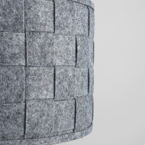 Monza Modern Large Grey Felt Weave Design Cylinder Ceiling Pendant Drum Light Shade