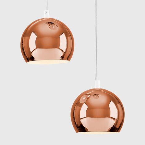 Retro Eyeball 3 Way Droplet Ceiling Pendant Light Fitting In Copper Finish