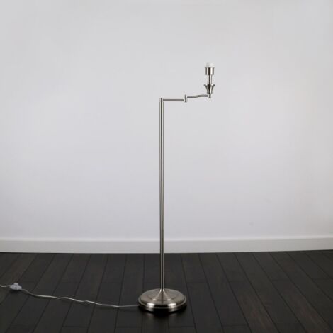 Sinatra Modern Adjustable Swing Arm Floor Lamp Base In Brushed Chrome Finish