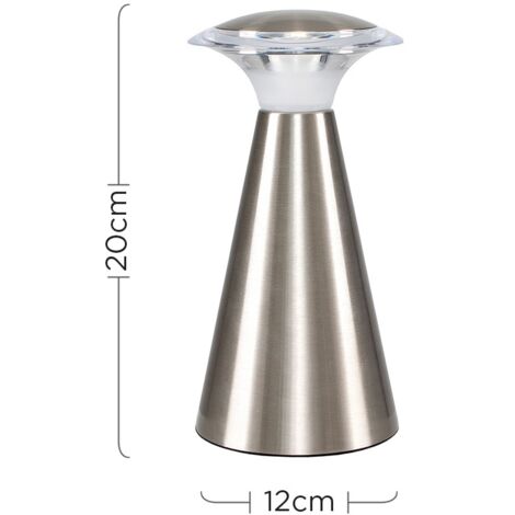 Wireless Chrome Portable Battery Operated LED Touch Dimmer Table Lamp
