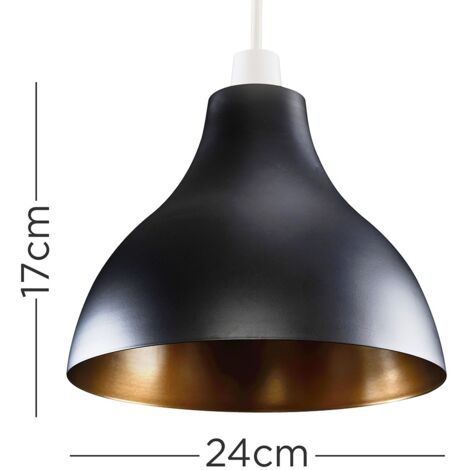 Dexter Retro Style Black and Gold Metal Ceiling Pendant Light Shade