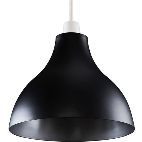 Dexter Retro Style Black and Silver Metal Ceiling Pendant Light Shade