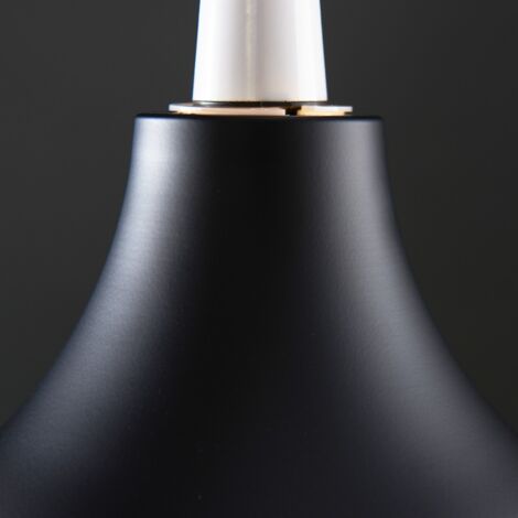 Dexter Retro Style Black and Silver Metal Ceiling Pendant Light Shade
