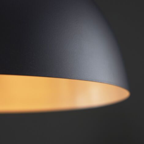 Dexter Retro Style Black and Silver Metal Ceiling Pendant Light Shade