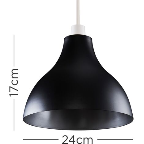 Dexter Retro Style Black and Silver Metal Ceiling Pendant Light Shade