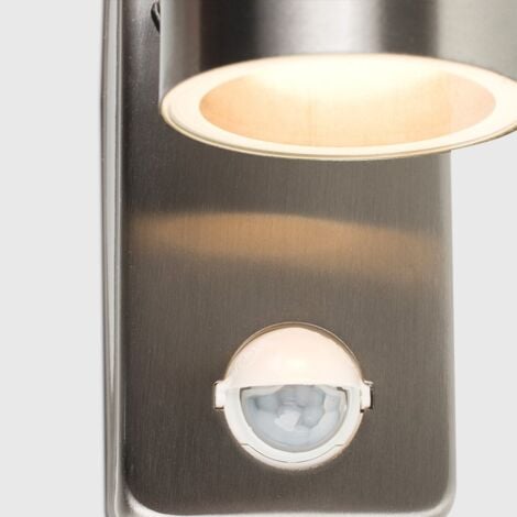 Barrow Stainless Steel Outdoor Garden Wall Down Light with PIR Motion Sensor - IP44 Rated with LED Bulb