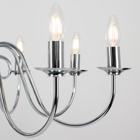 Gothica Traditional Style 8 Way Polished Chrome Ceiling Light Chandelier Fitting