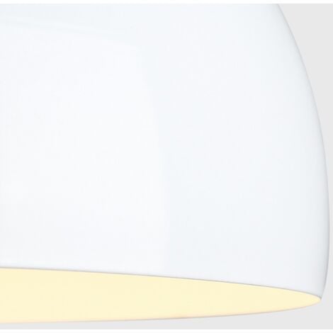 Modern Gloss White Metal Dome Ceiling Pendant Light Shade