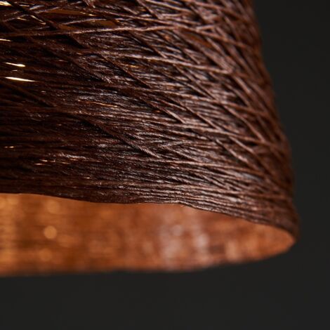 Jaap Modern Brown Wicker Rattan Style Ceiling Pendant Light Shade