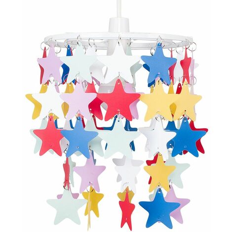 Multi Coloured Stars Ceiling Pendant, Multi Coloured Ceiling Light Shades