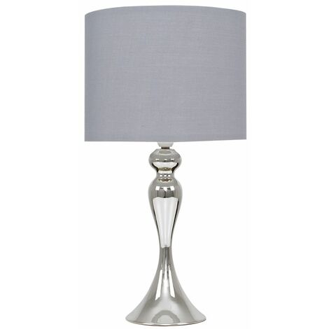 Minisun Spindle Table Lamp Grey, Tall Touch Table Lamps