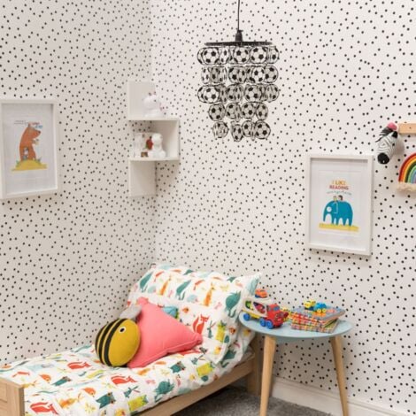 Children's Black And White Football Bedroom/Nursery Ceiling Pendant Light Shade
