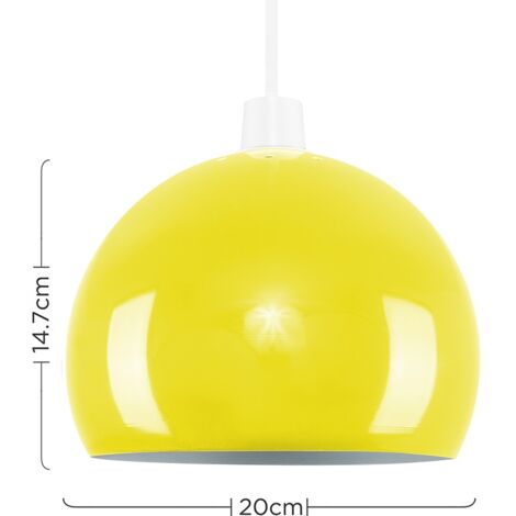 Modern Gloss Yellow Arco Style Dome Ceiling Pendant Light Shade